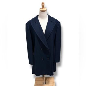 Pendleton Classic Navy Blue 100% Wool Pea Coat Car Coat Blazer Size 18